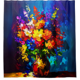 abstract Palette Knife Shower Curtain Duschvorhang