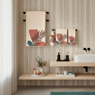 Abstract palm leaf minimalist art  badhandtuch set