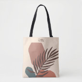 Abstract palm leaf minimalist art monogram tasche (Vorderseite)