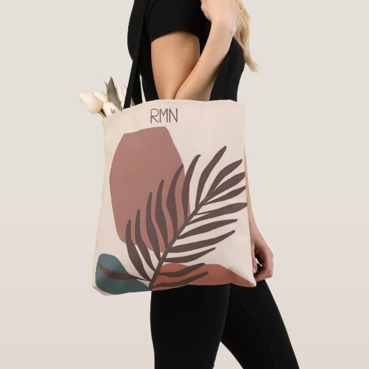 Abstract palm leaf minimalist art monogram tasche (Von Nahem)