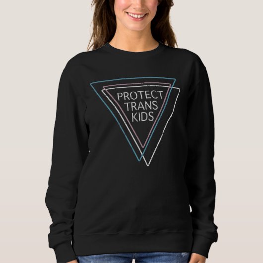 Abstract Pan Pride Triangles Protect Trans Kid LGB Sweatshirt (Vorderseite)