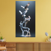 Abstract particle animal silhouettes leinwanddruck (Insitu (Wohnzimmer))