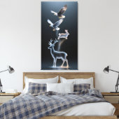 Abstract particle animal silhouettes leinwanddruck (Insitu (Schlafzimmer))