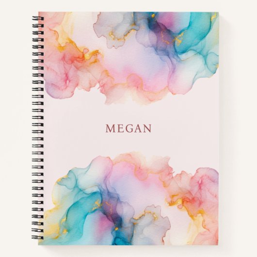 Abstract Pastel Alcohol Ink Notizblock (Vorderseite)