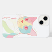 Abstract Pastel Cat Art Phone Case - Modern Minima (Rückseite (Horizontal))