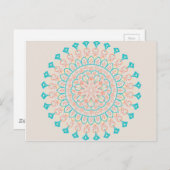 Abstract Pastel Colors Mandala Postkarte (Vorne/Hinten)