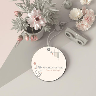 Abstract Pastel Design: Modern Florals & Geometry Geschenkanhänger