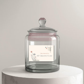 Abstract Pastel Design: Modern Florals & Geometry Lebensmitteletikett