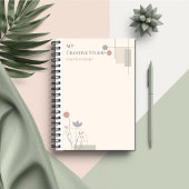 Abstract Pastel Design: Modern Florals & Geometry Notizblock