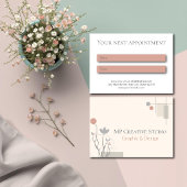 Abstract Pastel Design: Modern Florals & Geometry Terminkarte