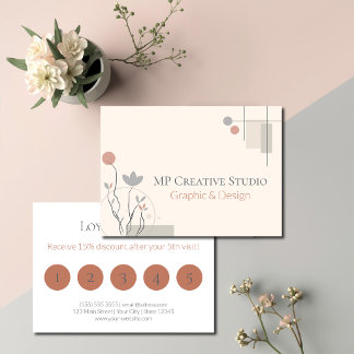 Abstract Pastel Design: Modern Florals & Geometry Treuekarte