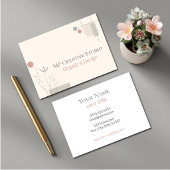 Abstract Pastel Design: Modern Florals & Geometry Visitenkarte