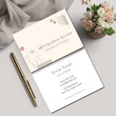 Abstract Pastel Design: Modern Florals & Geometry Visitenkarte