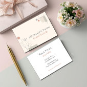 Abstract Pastel Design: Modern Florals & Geometry Visitenkarte