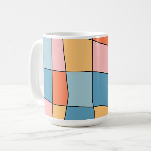 Abstract Pastel Geometric Pattern Mug Kaffeetasse (Vorderseite Links)