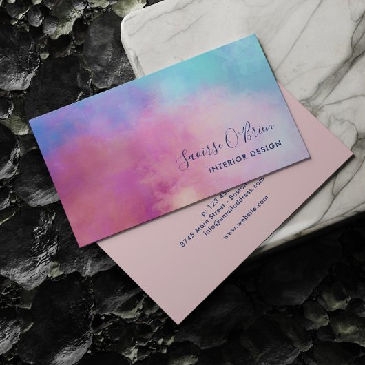 Abstract Pastel Pink Türkis Visitenkarte