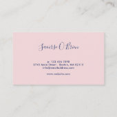 Abstract Pastel Pink Türkis Visitenkarte (Rückseite)