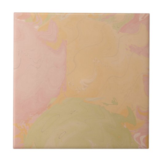 Abstract Pastel Swirl Earthy Fliese (Vorderseite)