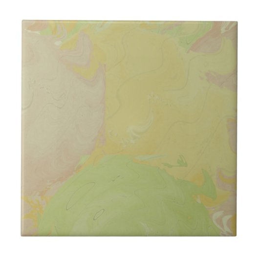 Abstract Pastel Swirl Olive Green Fliese (Vorderseite)