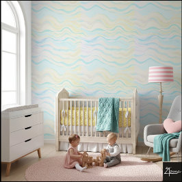 Abstract Pastel Watercolor Wavy Seamless Pattern Tapete