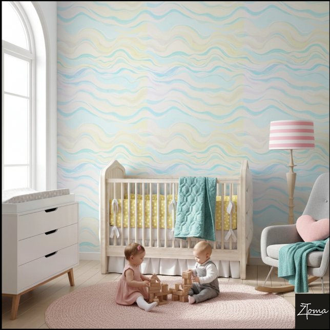 Abstract Pastel Watercolor Wavy Seamless Pattern Tapete (Von Creator hochgeladen)