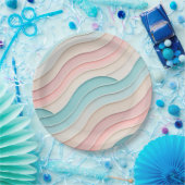 Abstract Pastel Waves – Elegant Modern Pattern  Pappteller (Party)