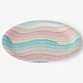Abstract Pastel Waves – Elegant Modern Pattern  Pappteller (Schrägansicht)