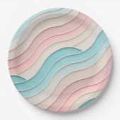 Abstract Pastel Waves – Elegant Modern Pattern  Pappteller (Vorderseite)