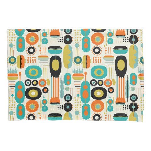 Abstract Pattern Colorful Retro Mid Century Modern Kissenbezug (Vorderseite)