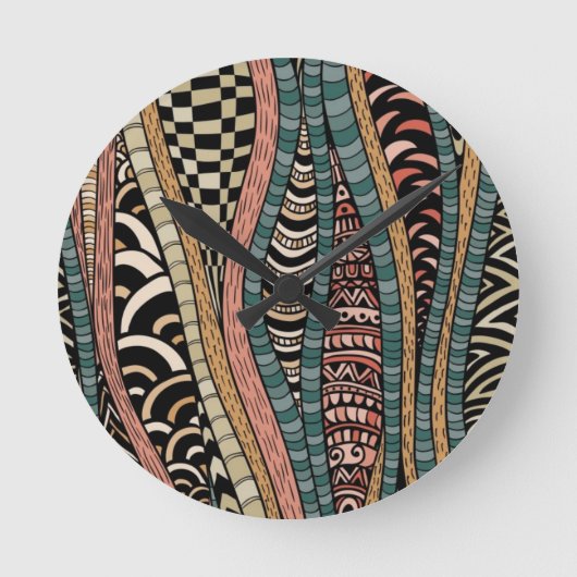 Abstract pattern in ethnic style runde wanduhr (Vorderseite)