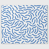 Abstract pattern of thick, wavy blue lines geschenkpapier (Flach)