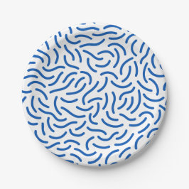 Abstract pattern of thick, wavy blue lines  pappteller