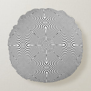 Abstract pattern of wavy stripes or rippled 3D rel Rundes Kissen