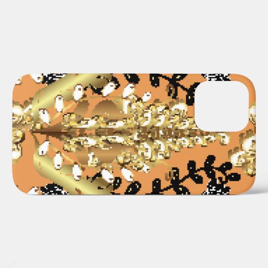 abstract pattern on orange yellow background with Case-Mate iPhone hülle (Rückseite (Horizontal))