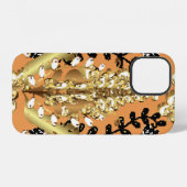 abstract pattern on orange yellow background with iPhone hülle (Rückseite (Horizontal))