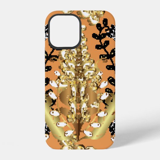 abstract pattern on orange yellow background with iPhone hülle (Rückseite)