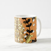abstract pattern on orange yellow background with kaffeetasse (VorderseiteRechts)