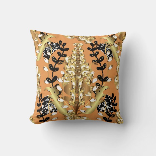 abstract pattern on orange yellow background with  kissen (Vorderseite)