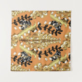 abstract pattern on orange yellow background with  wandteppich (Vorderseite (Horizontal))