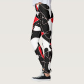 Abstract pattern - red, black and white. leggings (Links)