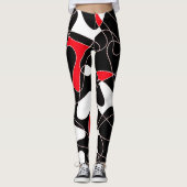Abstract pattern - red, black and white. leggings (Vorderseite)