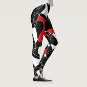 Abstract pattern - red, black and white. leggings (Rechts)