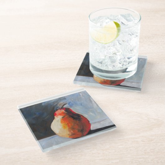 Abstract Pear Glasuntersetzer (Schrägansicht)