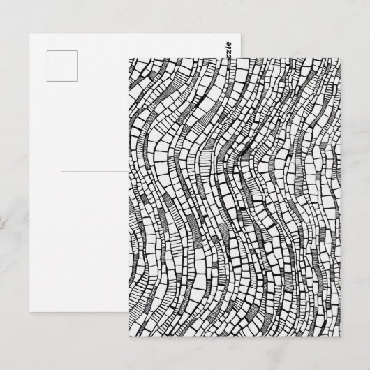 Abstract Pen & Ink Geometric Rectangles Postcard Postkarte (Vorne/Hinten)