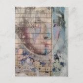 abstract person face mixed media Collage Postkarte (Vorderseite)