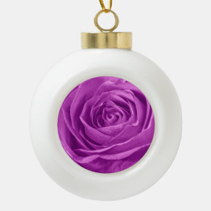 Abstract Photograph of an Orchid Colored Rose Keramik Kugel-Ornament