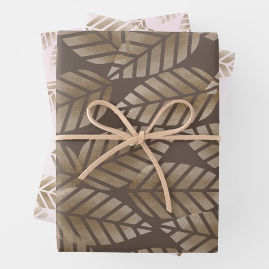 Abstract Pine Cones Of Copper And Platinum Pattern Geschenkpapier Set (Beispiel)