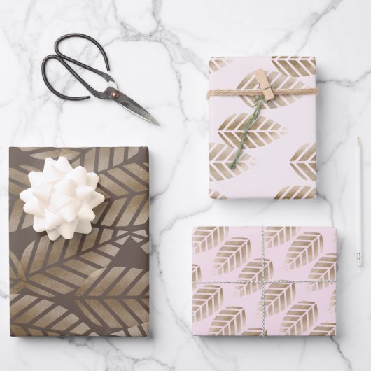 Abstract Pine Cones Of Copper And Platinum Pattern Geschenkpapier Set (Vorderseite)