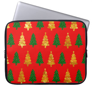 Abstract Pine Trees with Foil Texture Seamless Chr Laptopschutzhülle