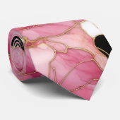 Abstract Pink And Black Alcohol Ink Art Krawatte (Gerollt)